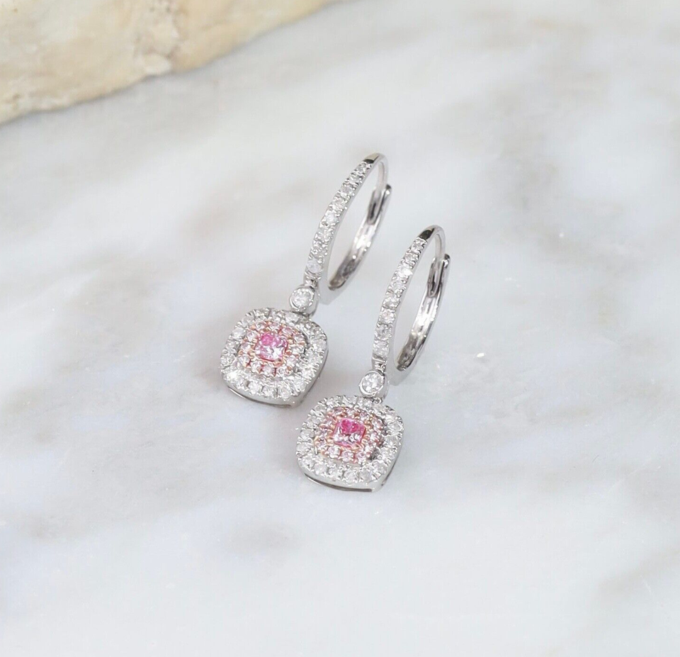 .60 CTW Diamond Dangling Earrings 18K Twotone E0144-1 WRG