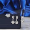 0.88 CTW Diamond Ring,Earrings & Necklace Set 14K White Gold JS239-WG