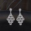 6.28 CTW Sapphire w/ 2.34 CTW Diamond Dangling Earrings 18K White Gold E0152-WG