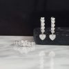 0.9 CTW Diamond Clip Earrings & Ring Set 14K White Gold JS233-WG