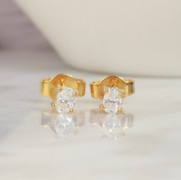 .30 CTW Diamond Stud Earrings 18K Yellow Gold E0133-YG