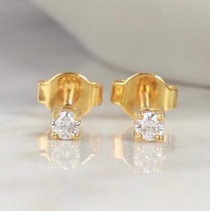 .16 CTW Diamond Stud Earrings 18K Yellow Gold E059-1 YG