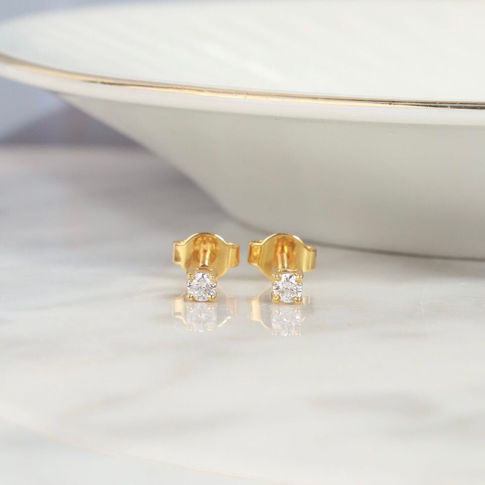 .16 CTW Diamond Stud Earrings 18K Yellow Gold E059-1 YG