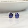 2.01 CTW Blue Sapphire Stud Earrings 18K White Gold JS231E-WG