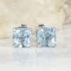 6.01 CTW Topaz Stud Earrings 18K White Gold E0122-WG