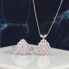 .80CTW White Sapphire w/.98CTW Diamond Ring & Necklace Set 18K Twotone JS232-WRG