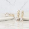 1.28 CTW Diamond Dangling Earrings & Ring Set 14K Yellow Gold JS245-YG