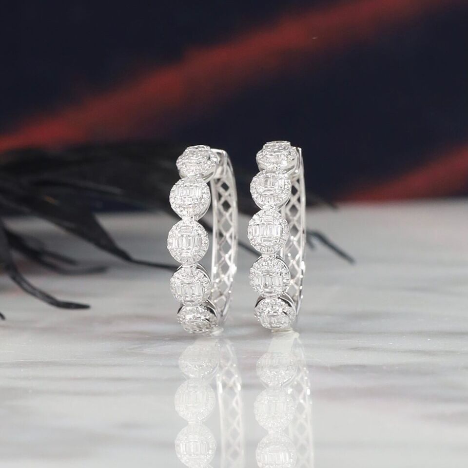 .654 CTW Diamond Clip Earrings 14K White Gold JS246E-WG