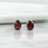 3.50 CTW Garnet Stud Earrings 18K White Gold E0121-WG