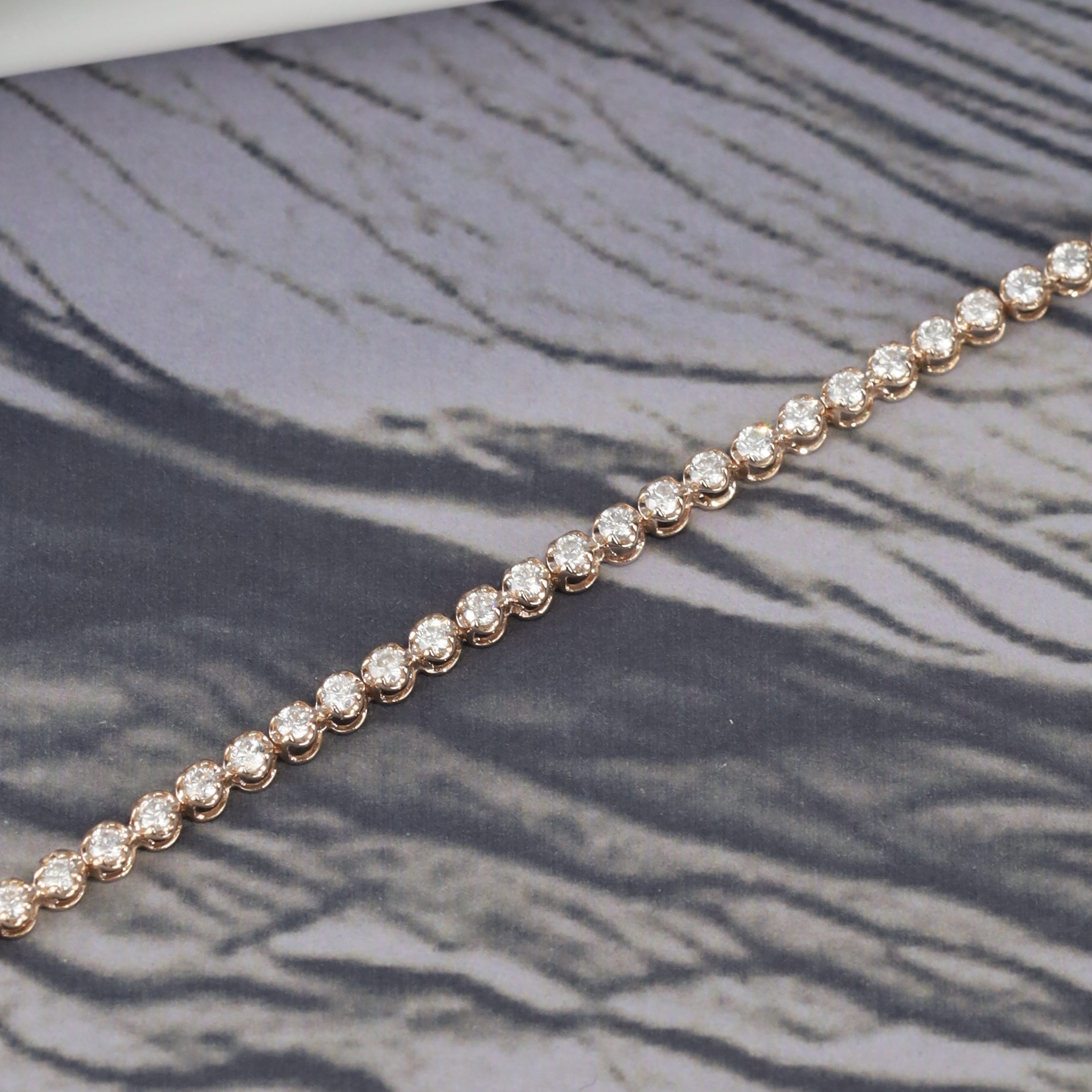 1.00 CTW Diamond Tennis Bracelet 18K Rose Gold B233-RG