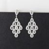 7.16 CTW Sapphire w/ 2.34 CTW Diamond Dangling Earrings 18K White Gold E0152-1 WG