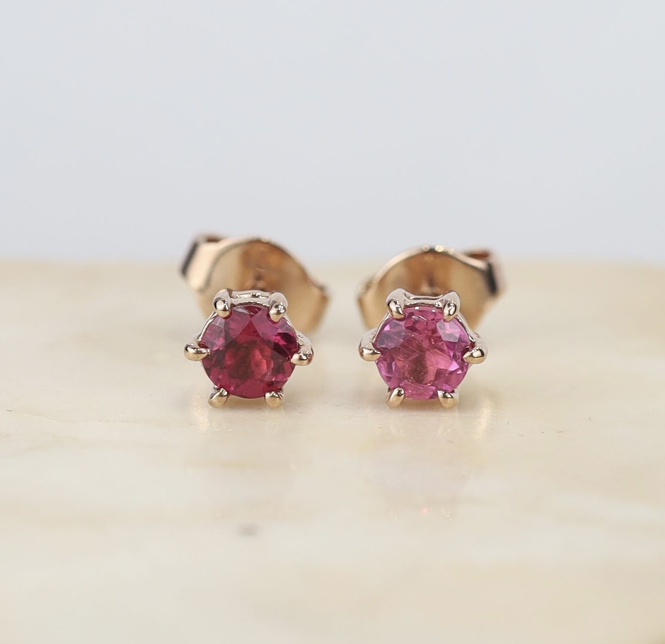 .79 CTW Tourmaline Stud Earrings 18K Rose Gold E0156-RG