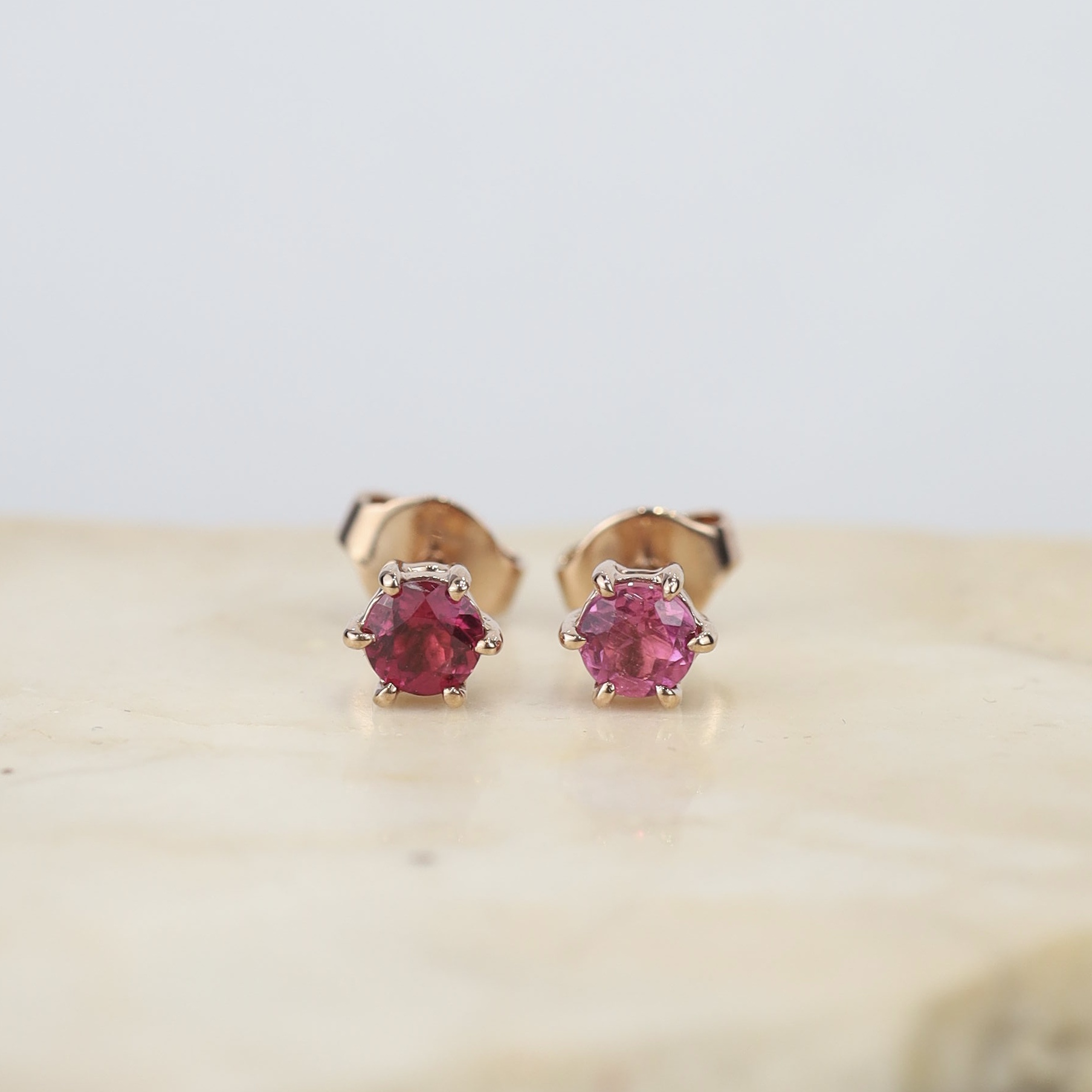 .79 CTW Tourmaline Stud Earrings 18K Rose Gold E0156-RG