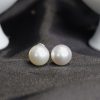 12.3mm & 12.2mm South Sea Pearl Stud Earrings 14K White Gold E0159-WG