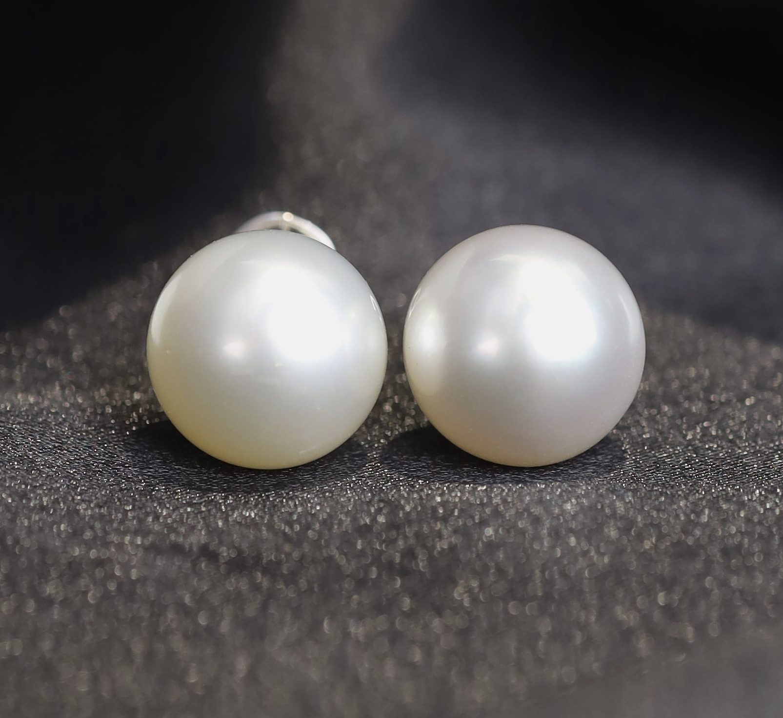 12.3mm & 12.2mm South Sea Pearl Stud Earrings 14K White Gold E0159-WG