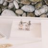 1.22 Carat Morganite Earrings 18k White Gold E604