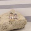 1.22 Carat Morganite Earrings 18k White Gold E604