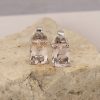 1.22 Carat Morganite Earrings 18k White Gold E604