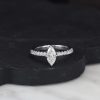 GIA .53 Carat Diamond w/.14 CTW Engagement Ring 18K White Gold ER0406-WG