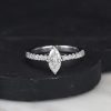 GIA .53 Carat Diamond w/.14 CTW Engagement Ring 18K White Gold ER0406-WG