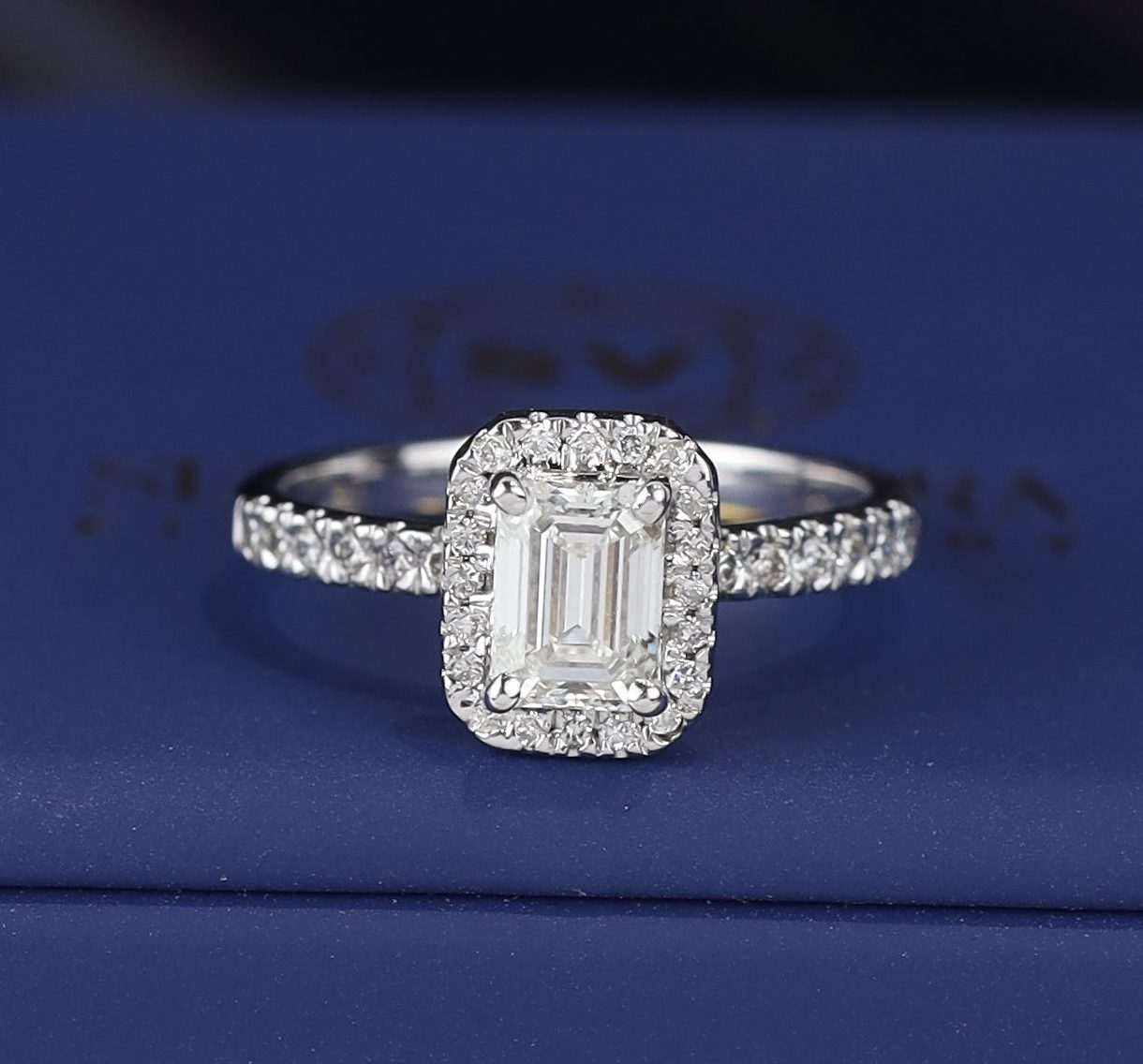 GIA .80 Carat Diamond w/ .24 CTW Engagement Ring 18K White Gold ER0409-WG