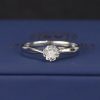 .037 Carat Diamond Engagement Ring 18K White Gold ER617-3 WG