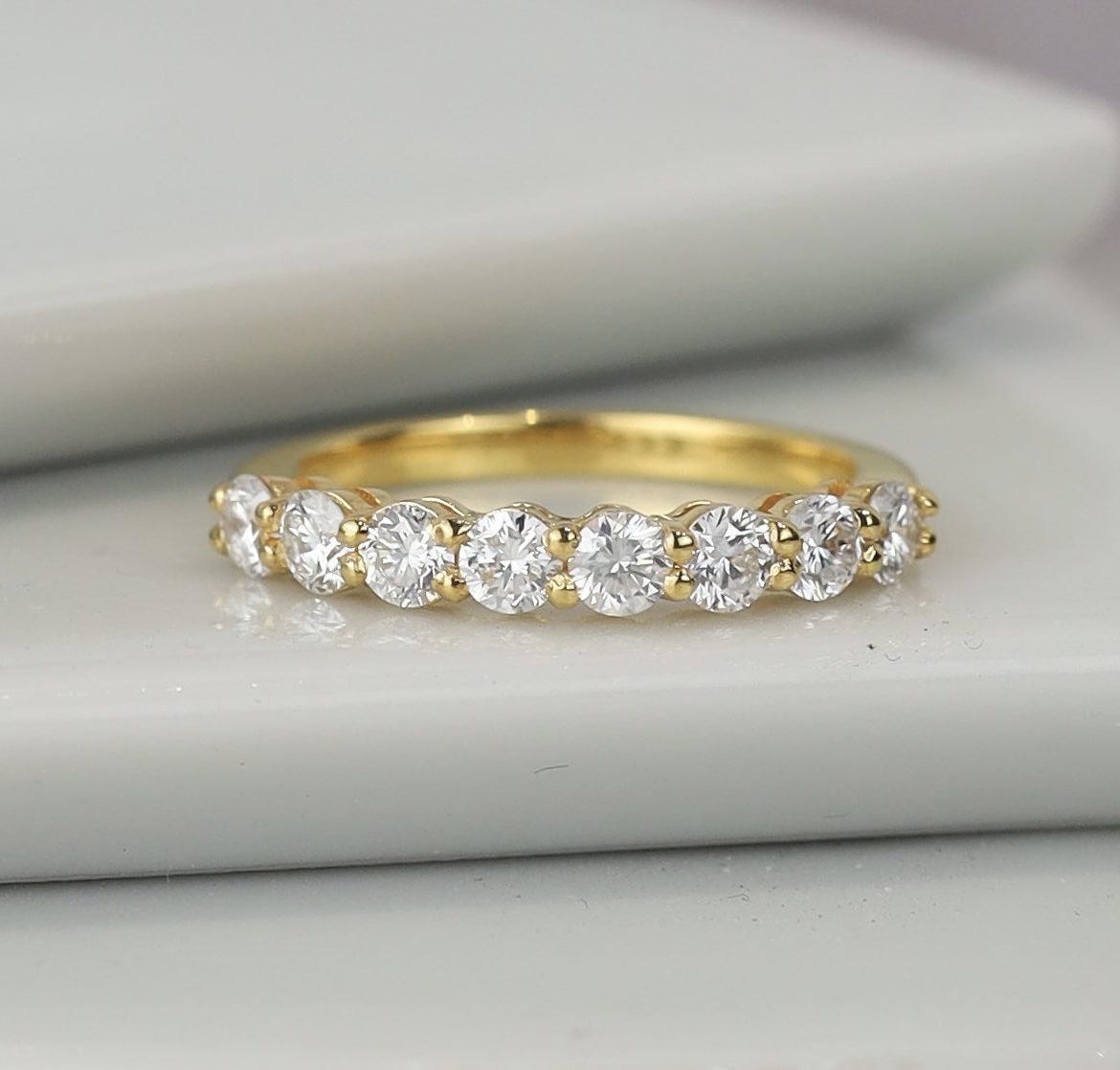 .80 CTW Diamond Half Eternity Ring 18k Yellow Gold HE428-1 YG