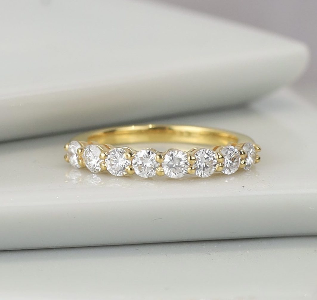 80 CTW Diamond Half Eternity 18K Yellow Gold HE428-YG