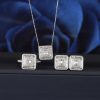 1.921 CTW Diamond Ring,Stud Earrings & Necklace 14K White Gold JS238E-WG