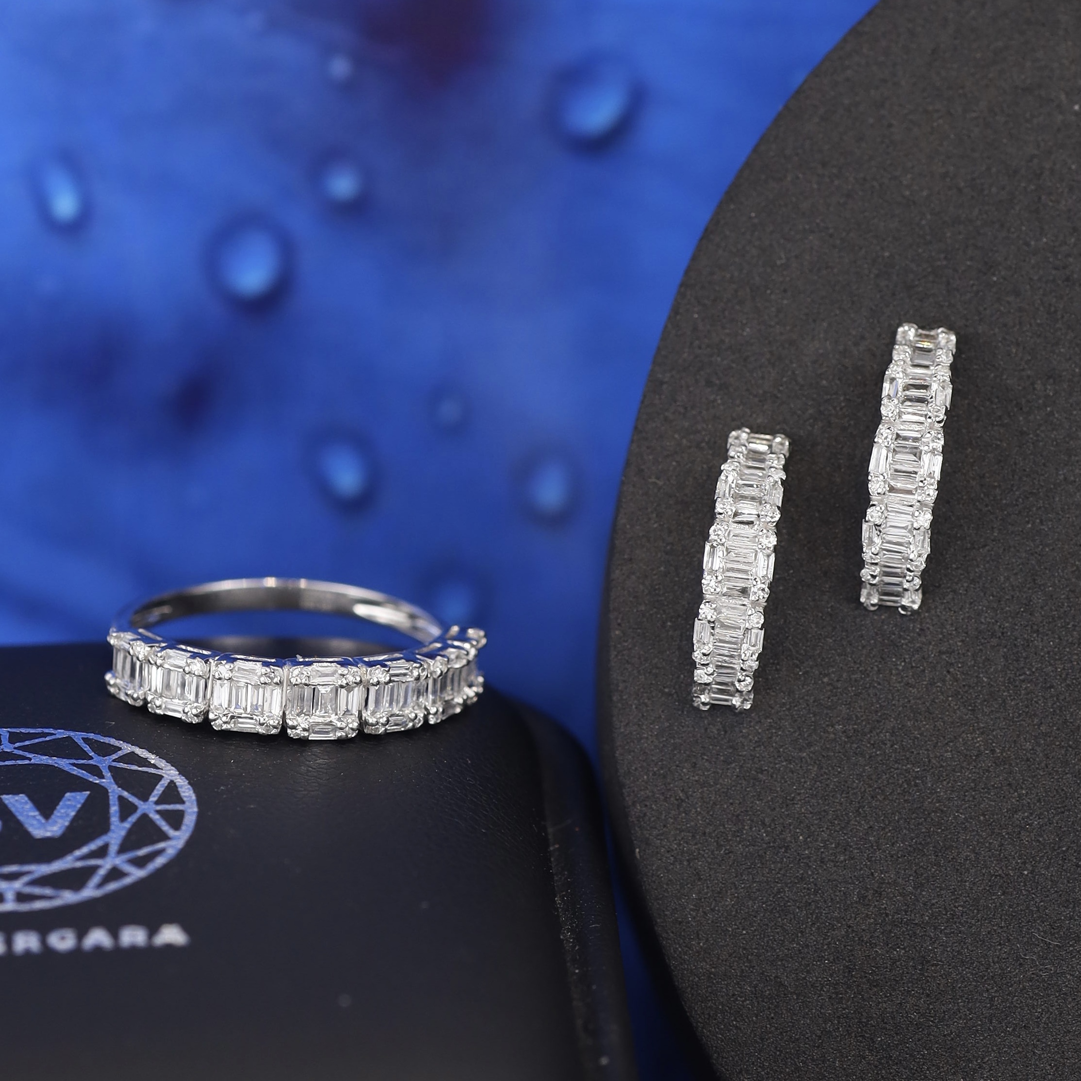 .813 CTW Diamond Ring & Earrings Set 14K White Gold JS244-WG