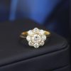 .1.574 CTW Diamond Ring 18K Yellow Gold PR376-YG