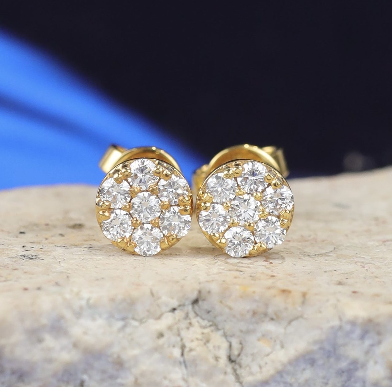 .70 CTW Diamond Stud Earrings 14K Yellow Gold E0184-YG