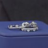 .84 CTW Blue Sapphire w/ .51 CTW Diamond Stud Earrings 18K White Gold E0194-WG