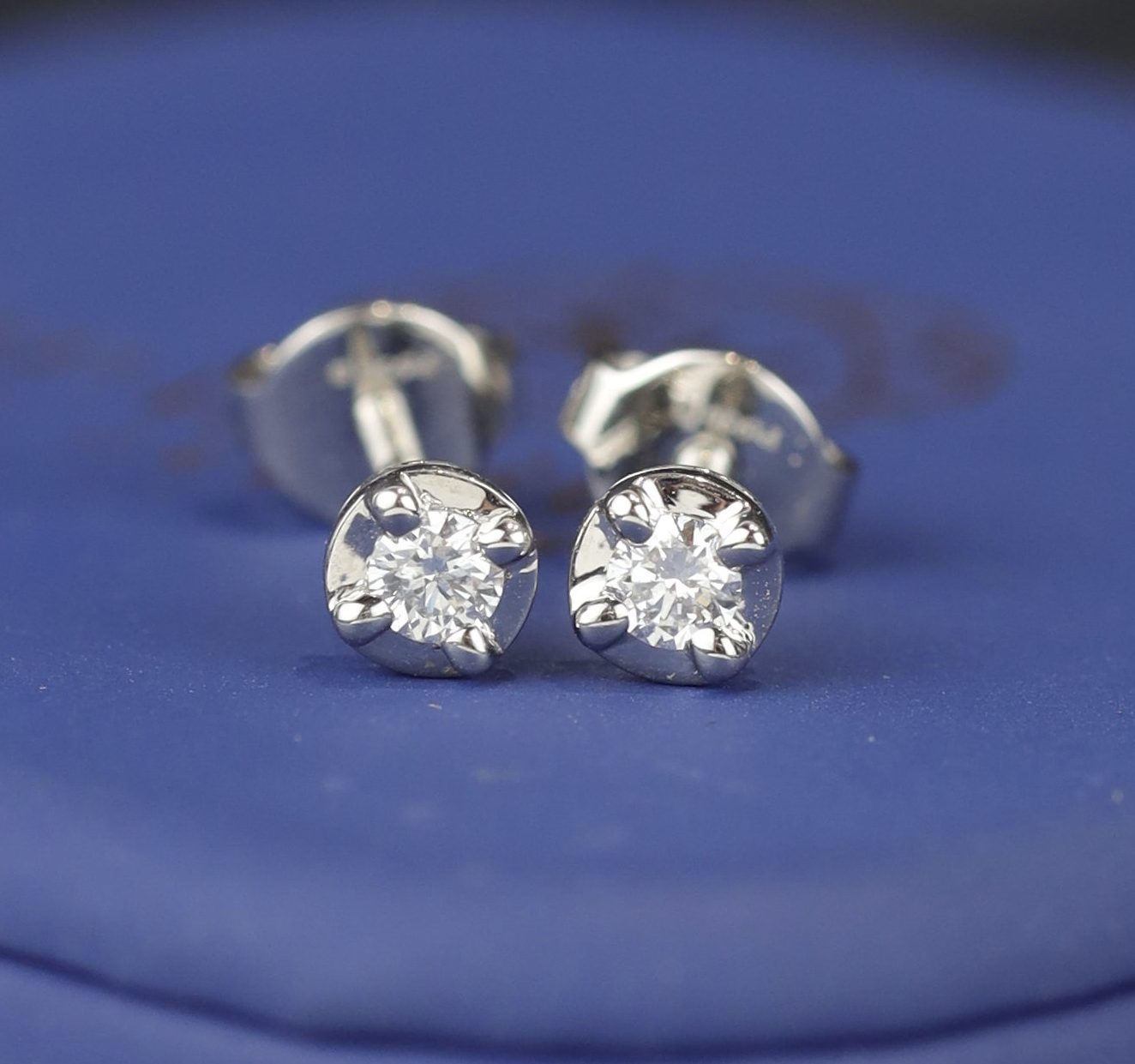 .16 CTW Diamond Stud Earrings 18K White Gold E078-4-WG