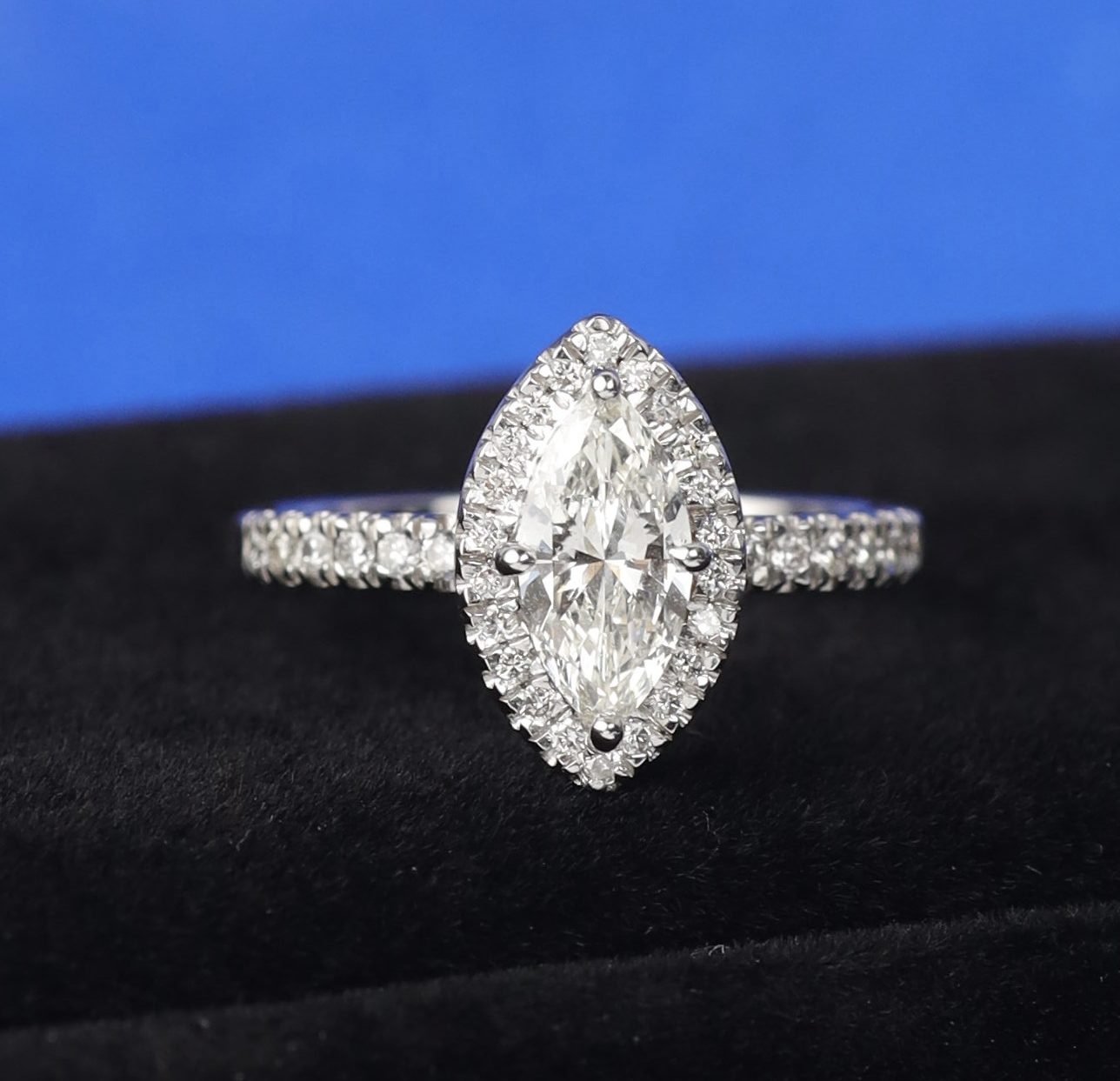 .95 CTW Diamond Engagement Ring 18K White Gold ER0405-WG