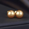 7.1mm & 7.2mm South Sea Pearl Stud Earrings 14K Yellow Gold E0195-1 YG