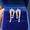 1.168 CTW Diamond Dangling Earrings 14K White Gold E0197-WG