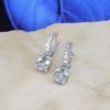 2.27 CTW Aquamarine w/ .28 CTW Diamond 2-Way Dangling Earrings 14K White Gold E0198-WG