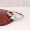 .134 CTW Diamond Engagement Ring 18K White Gold ER722-1 WG