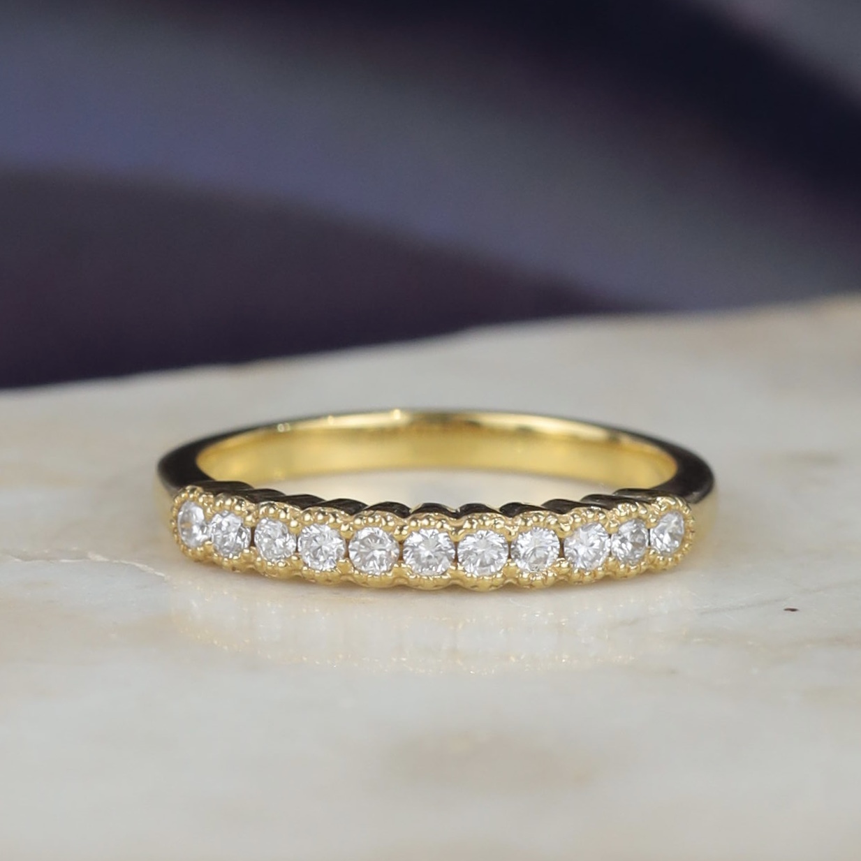 .22 CTW Diamond Half Eternity Ring 18K Yellow Gold HE451-YG