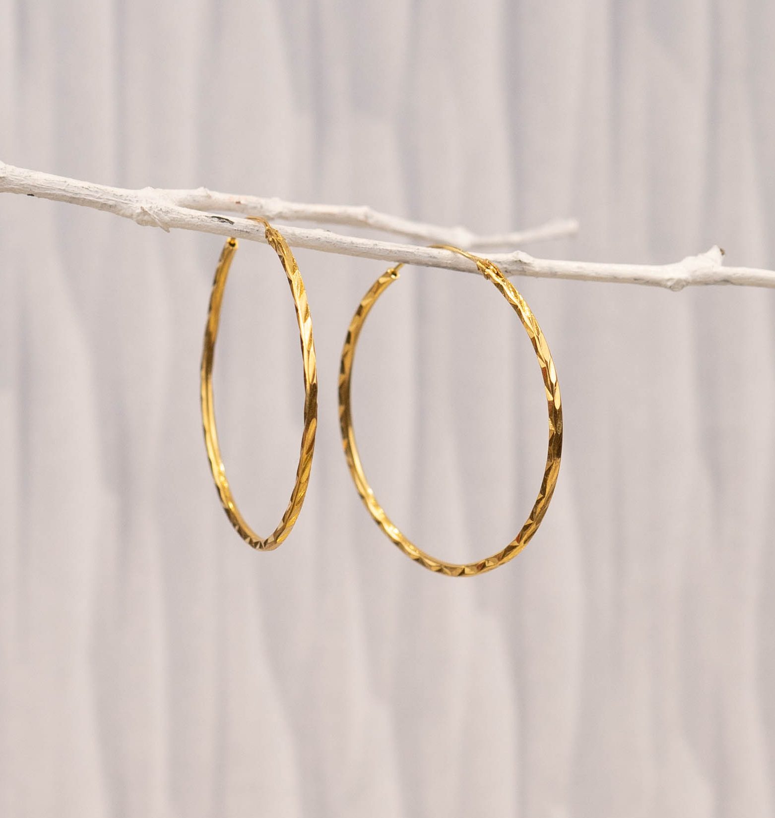 Hoop Earrings 21k Yellow Gold E919