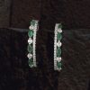 .68 CTW Emerald w/ .50 CTW Diamond Stud Earrings 18K White Gold E0213-WG