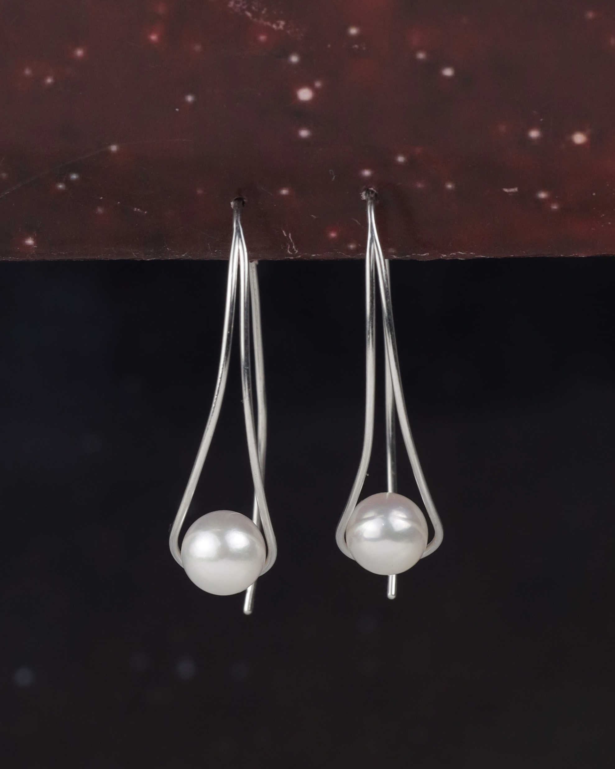 6mm South Sea Pearl Earrings 18K White Gold E138