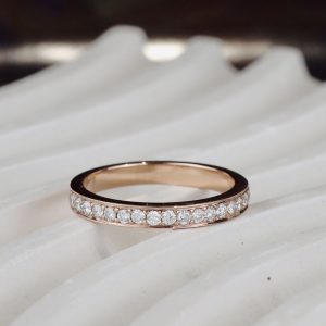 .34 CTW Diamond Half Eternity Ring 14K Rose Gold HE300