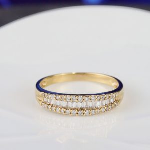 .47 CTW Diamond Half Eternity Ring 18K Yellow Gold HE94