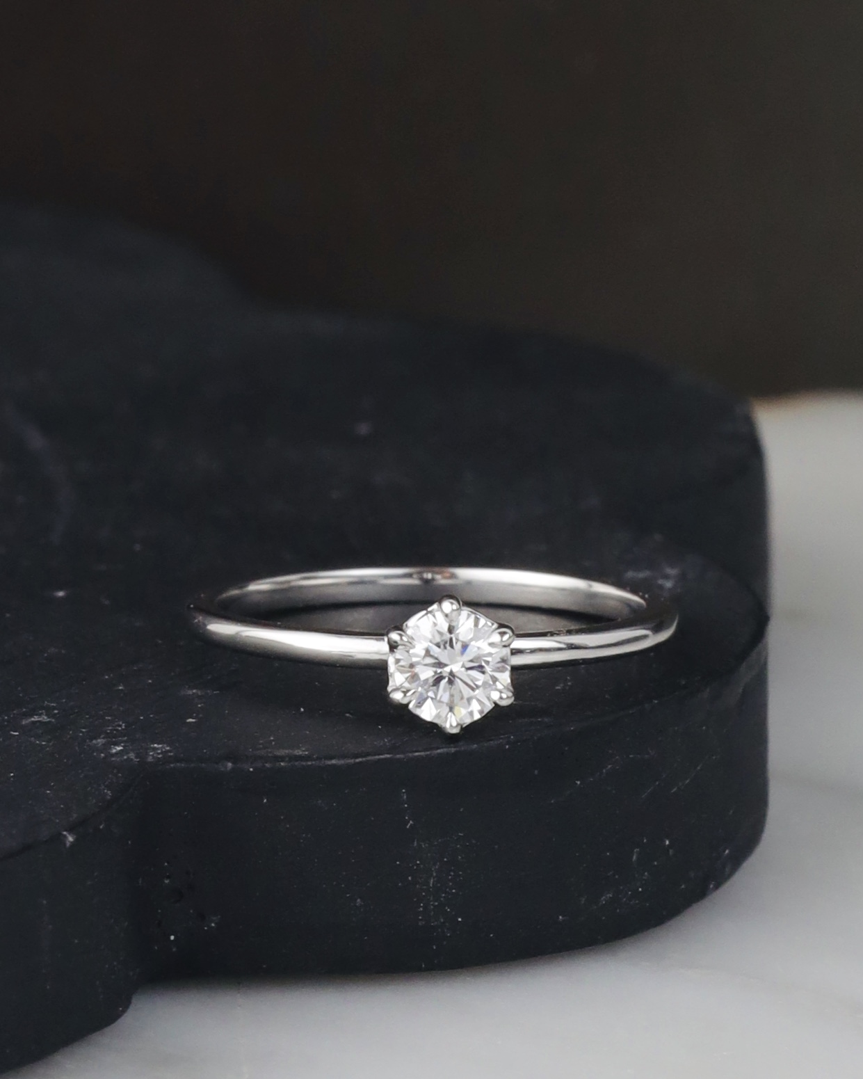 GIA .30 Carat Diamond Engagement Ring 18K White Gold ER0443-WG