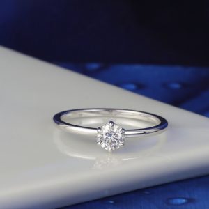 GIA .31 Carat Diamond Engagement Ring 18K White Gold ER0444-WG