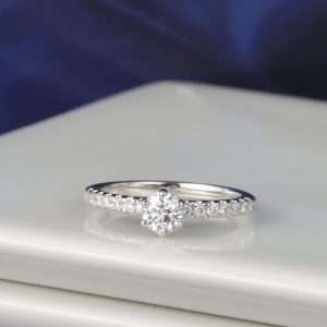 GIA .30 Carat Diamond Engagement Ring 18K White Gold ER0450-WG