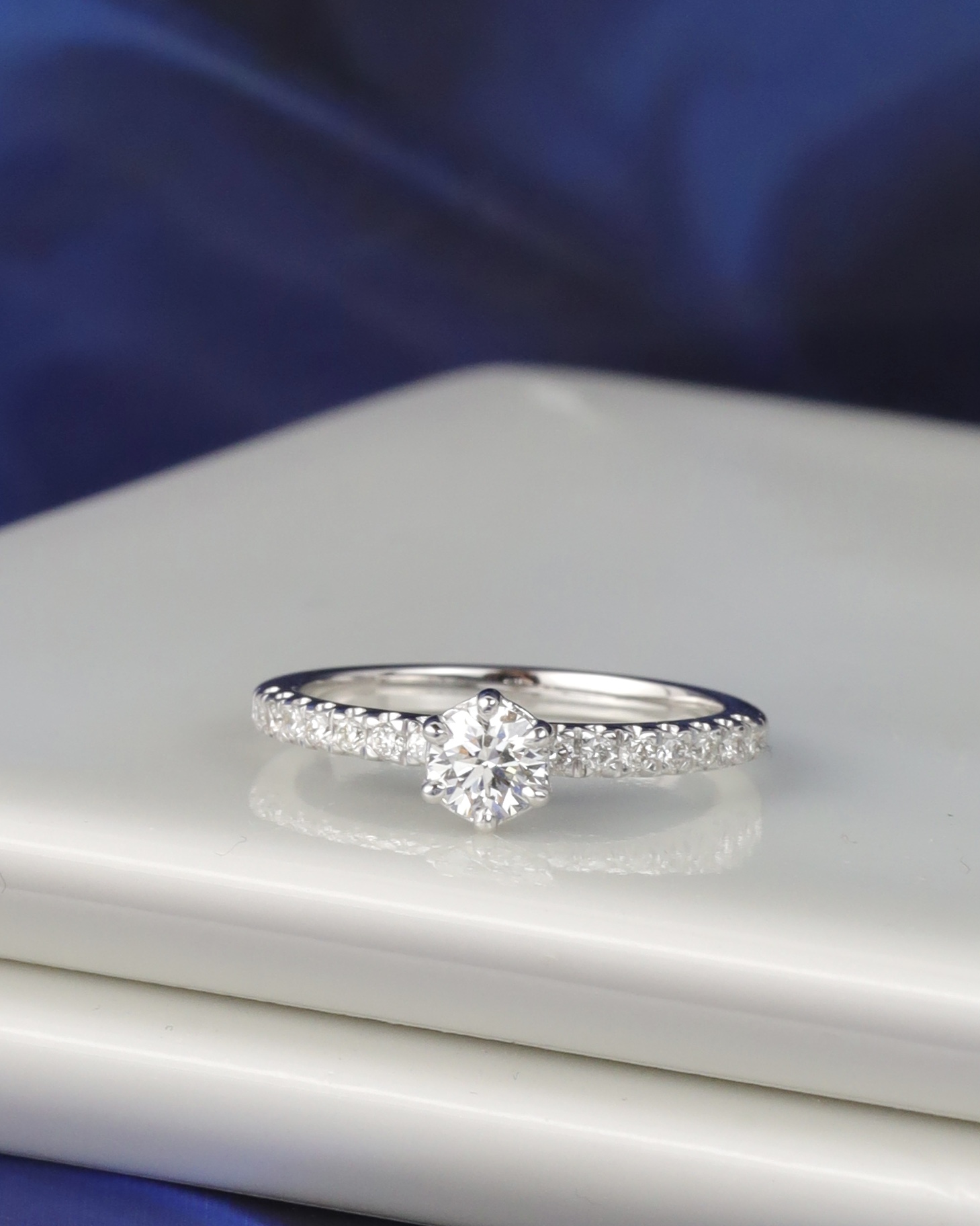 GIA .30 Carat Diamond Engagement Ring 18K White Gold ER0450-WG