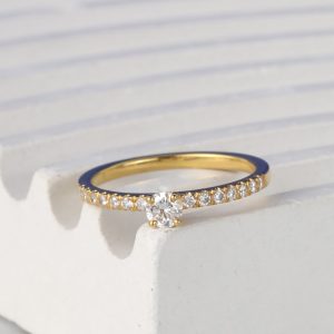 .35 CTW Diamond Engagement Ring 14K Yellow Gold ER0466-YG
